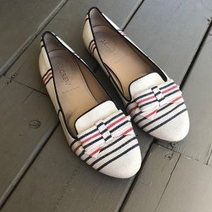 JCrew striped canvas flats.